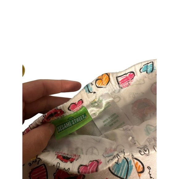 VTG Sesame-Street Elmo Toddler Outfit "Love Peace" Yellow T-Shirt & Leggings 12M - Picture 5 of 8